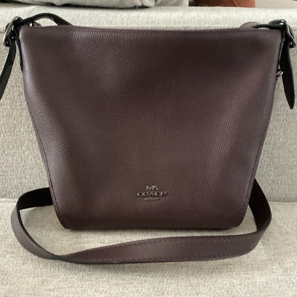 COACH Dark Brown Leather Dufflette Crossbody (style 21377)